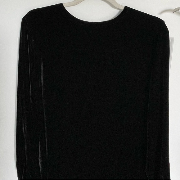 New! Eileen Fisher Velvet Silk Crewneck Long Sleeve Shift Dress 35773 - Picture 3 of 11